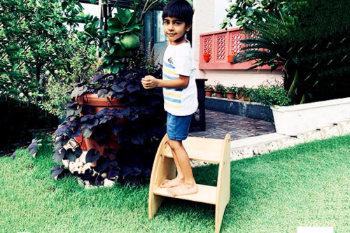 wooden step stool